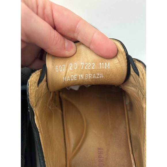 JOHNSTON & MURPHY Shuler Bicycle Toe Oxford Shoes Black Leather Men's Size 11 - Picture 8 of 8